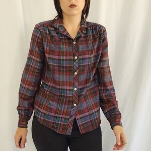 80s/90s Blue, Purple, and Burgundy‎ Plaid